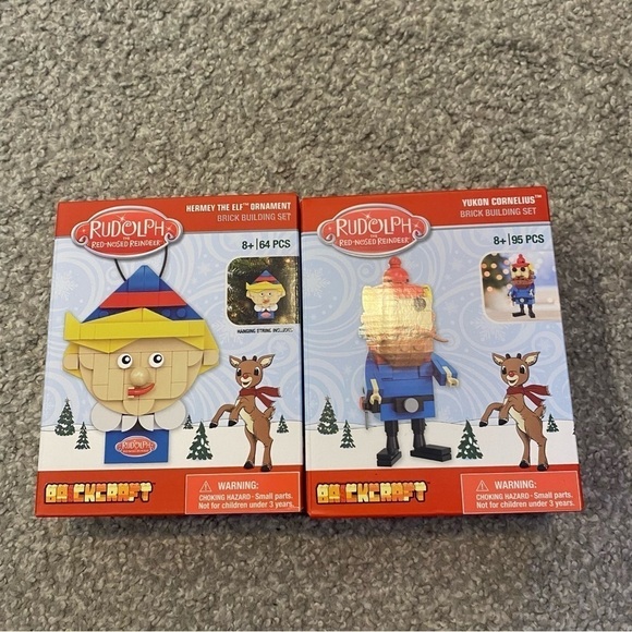 Rudolph the Red Nosed Reindeer Brickcraft Building Block Set Hermey Elf Yukon - Picture 2 of 3